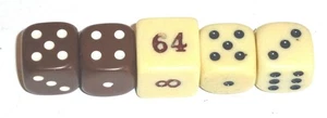 Set of 5 Backgammon Replacement Game Dice Doubling Cube & Dice Pairs - Picture 1 of 5