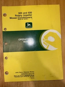 John Deere 920 & 930 Rotary Impeller Mower-Conditioner Operator Man. OME87575 K5 - Picture 1 of 2