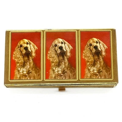 Tarjetas de Juego Canasta Samba Bolivia Vintage Cocker Spaniel Perro 1 Sello Fiscal 1951 Foto 1 de 4