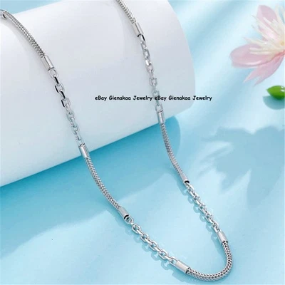 Pure Pt950 Platinum 950 Chain2.3mm Beads Wheat Link Necklace 11g/18inch - Image 1 of 3