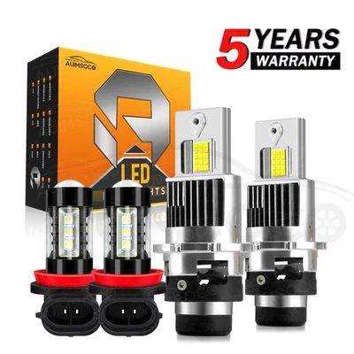 Para Infiniti QX60 2014 2015-2017 4X HID LED Faros Bombillas Alta/Baja + Kit de Luces Antiniebla Foto 1 de 4