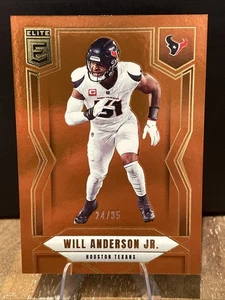 2025 Donruss Elite WILL ANDERSON JR Orange Foil Texans /35 - Picture 1 of 3
