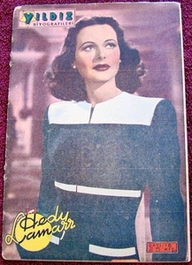 HEDY LAMARR COVER + all contents  Yildiz (Nisan 25, 1944) movie  L. Turner Gable - Picture 1 of 6