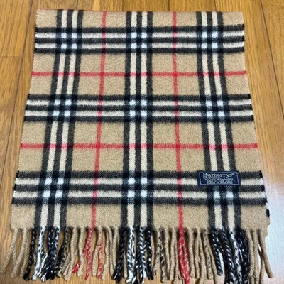 Vhtf Classic Burberrys 100 Cashmere Check Muffler Beige Men Scarf LTD Original C - Image 1 of 4