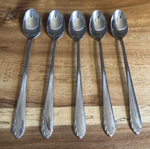 Oneidacraft Deluxe Iced Tea Spoons Stainless - lot of 5 - Picture 1 of 5