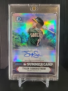TYLER SODERSTROM 2021 Bowman cromo campamento de verano novato refractor automático/100 A's - Imagen 1 de 2