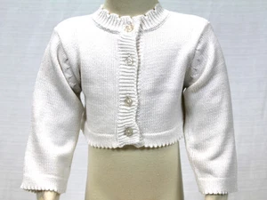 Cárdigan JACADI Niña Balada Blanco Manga Larga Algodón Talla 12 Meses Nuevo con Etiquetas $48 - Imagen 1 de 3