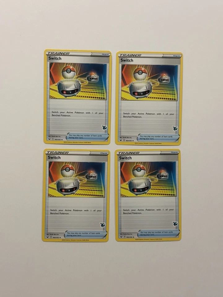 4x Switch 183/202  Eevee Stamped Deck Variant NM Sword & Shield Playset B - Image 1 of 2