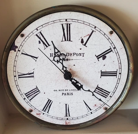 Timeworks Berkeley Henri DuPont Wall Clock Rustico French European 6.5" Dia Cover