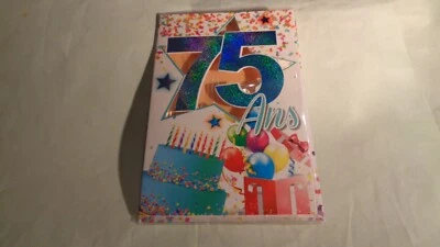 CARD - BIRTHDAY - 75 YEARS - CARD + ENVELOPE - No. 168 - Image 1 of 3