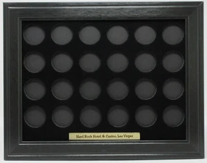 24 HARD ROCK LAS VEGAS CHIPS (NOT INCLUDED) WALL DISPLAY PICTURE FRAME 12" x 9" - Picture 1 of 4