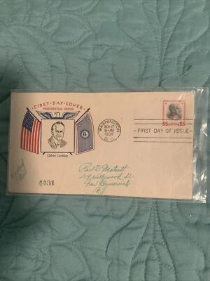 PRESIDENTIAL SERIES-US FDC #834 $5 FIDELITY CACHET REGISTERED MAIL #4431 - Image 1 of 2