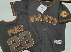 Camiseta deportiva 50616 Majestic San Francisco Giants BONDS POSEY LINCECUM REAL NUEVA CON ETIQUETAS NEGRA - Imagen 1 de 4