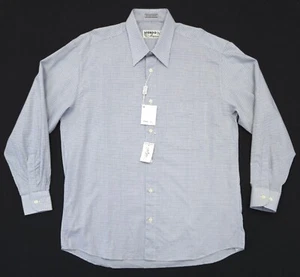 Mondo di Marco Men's 16 32/33 Check Long Sleeve Button Up Dress Shirt Blue NWT - Picture 1 of 13