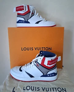 LOUIS VUITTON - BASKETS - RIVOLI - CUIR BLANC et ROUGE - TAILLE 7uk / 41eu / 8us - Picture 1 of 11