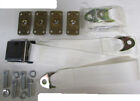 White Seatbelt Non Retractable White Lap Seat Belts(2) + Retrofit Mtg Kit, 74"