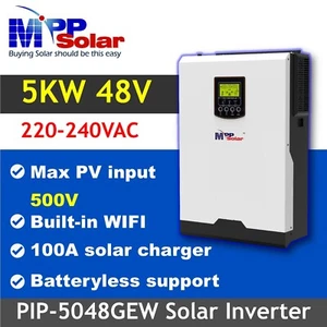 5048GEW 5000w 48v 230v mpp Inversor Solar 100A MPPT Cargador Alto PV 500V WIFI - Imagen 1 de 9