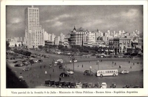 STREET SCENE Buenos Aires ARGENTINA Ministry of Public Works Postcard - Picture 1 of 2