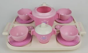 Fisher-Price Pink Tea Party Set Fun With Food Pretend Play 1980's 17 of 19 pcs. - Foto 1 di 21
