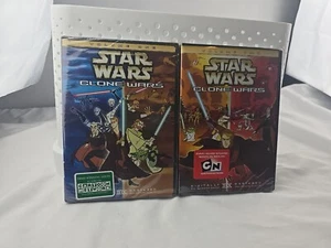 Star Wars: Clone Wars 1 & 2- Volume ONE & Two (DVD,2005)Authentic OOP Super Rare - Picture 1 of 4