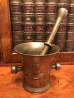 Vintage Antique Large Heavy Brass Apothecary Pestle & Mortar