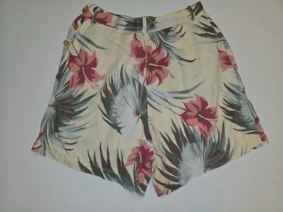 Pantalón Corto Ralph Lauren Country Para Mujer Talla 6 Lino Floral Rosa-Amarillo-Estados Unidos Foto 1 de 4