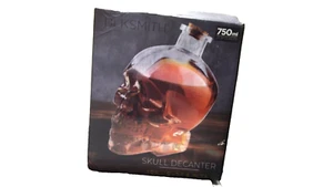 Halloween Totenkopf Glas Karaffe Flasche mit Korken, 750 ml, Schnaps- oder Weinflasche - Bild 1 von 2