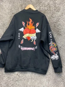 Sudadera Heartless Man Boohooman cuello redondo negra hombre 3XL - Imagen 1 de 10
