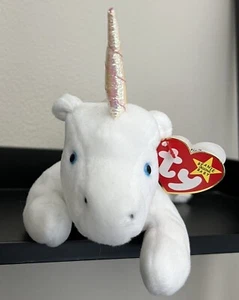 Orig Ty Beanie Babys 31 Jahre!! 🦄"MYSTIC"🦄Iridescent Horn 1994 5/6 Gen PE Neu mit Etikett - Bild 1 von 12
