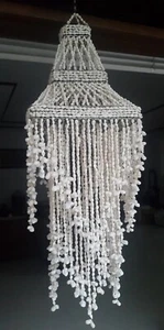 Raindrop White Nassa Round Chandelier Shade - Picture 1 of 4