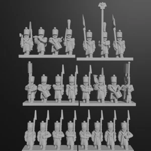 96x 6mm/1:300th French Infantry in Greatcoats & Covered Shako - Foto 1 di 2