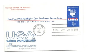 UY20 8c+8c USA  Reply Card Fleetwood FDC  - Picture 1 of 1