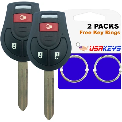 2 For 2010 2011 2012 2013 2014 2015 2016 Nissan Frontier Uncut Remote Key Fob - Image 1 of 3