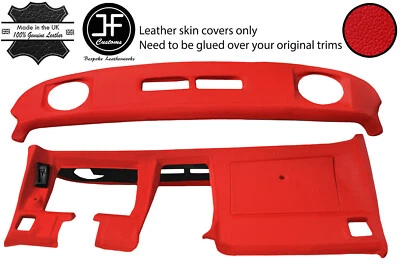 CUBIERTA DE TABLERO DE CUERO GRANO SUPERIOR ROJO PARA CORVETTE C3 1977-1982 JF1 Foto 1 de 2