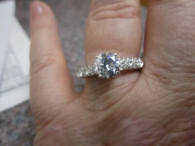 ANILLO SOLITARIO DIAMANTE 14K W/G CON DETALLES; 1,50 TCW; COMPROMISO/OTROS;  Foto 1 de 4