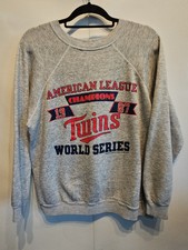 Vtg 1987 American League MLB Baseball Minnesota Twins Raglan Sweatshirt MENS XL