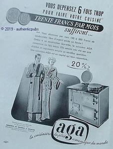PUBLICITE AGA LA CUISINIERE FONDERIES DE ROSIERES A BOURGES DE 1937 FRENCH AD - Foto 1 di 1
