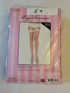 Leg Avenue Fishnet Thigh Highs 9201 Stay-Up Lace Top Industrial White Pack Of 6