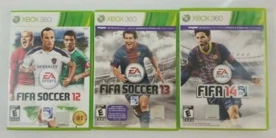 FIFA Soccer 12 - FIFA Soccer 13 - FIFA 14 Xbox 360 Game Bundle NO MANUALS  - Image 1 of 3