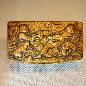 Schnupftabakdose Tabatiere Dose aus Birkenholz Streit um den Hasen Hunde 1870 - Imagen 1 de 6
