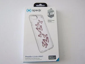 Speck Presidio Clear + Print Case for iPhone SE iPhone 8/7 Clear/Butterflies New - Picture 1 of 5