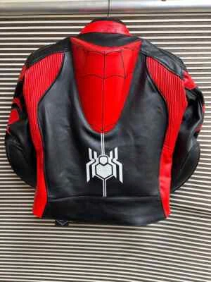 World Superbike Red Spiderman Motorbike Racing Leather Jacket - Image 1 of 2