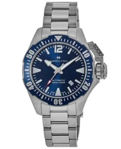 Nuovo Orologio Uomo Hamilton Khaki Navy Frogman Automatico Quadrante Blu H77705145 - Foto 1 di 4