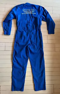 Vintage Motorcycle Suzuki Japan Coveralls Mechanic Tsunagi Blue Jumpsuit L - Picture 1 of 12