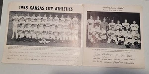 1956 Kansas City Athletics Hall of Fame Night and 1958 team signature photos - Picture 1 of 7
