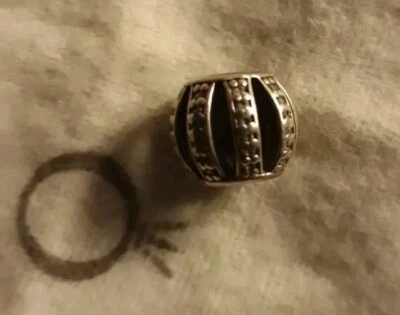 PANDORA Strasskugel "Krone" Bead Strass Charm weiss 925er Silber - Bild 1 von 4