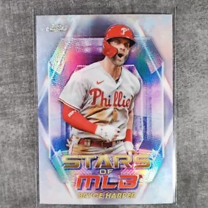 2023 Topps Series 1 ⚾️ Bryce Harper #SMLBC-14 Chrome Stars of the MLB - Picture 1 of 2