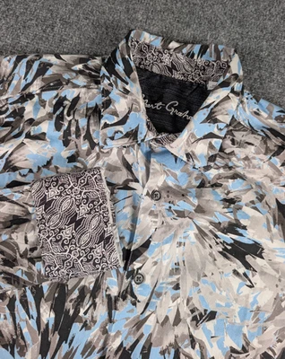 Camisa de vestir Robert Graham manga larga para hombre L clásica floral abstracta puños abatibles Foto 1 de 4