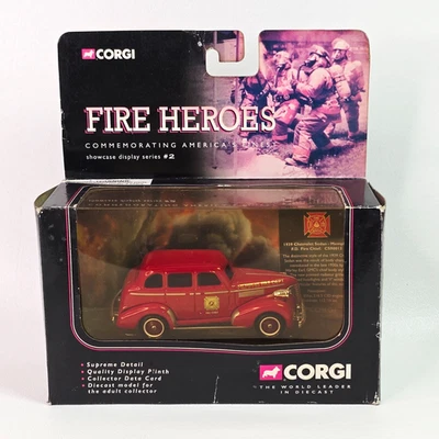 2001 Corgi Fire Heroes #2 1939 Chevrolet Sedan Memphis Fire Chief 1:64 Diecast - Image 1 of 4