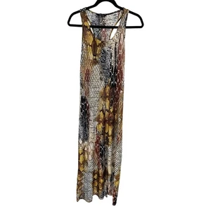 Y2K Just Love Women Multicolor Snake Skin Printed Sleeveless Maxi Dress Size M - Picture 1 of 4